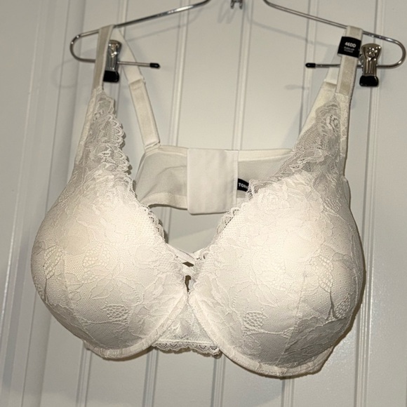 Cream Lace Full-Coverage Bra with Adjustable Straps - Picture 8 of 13